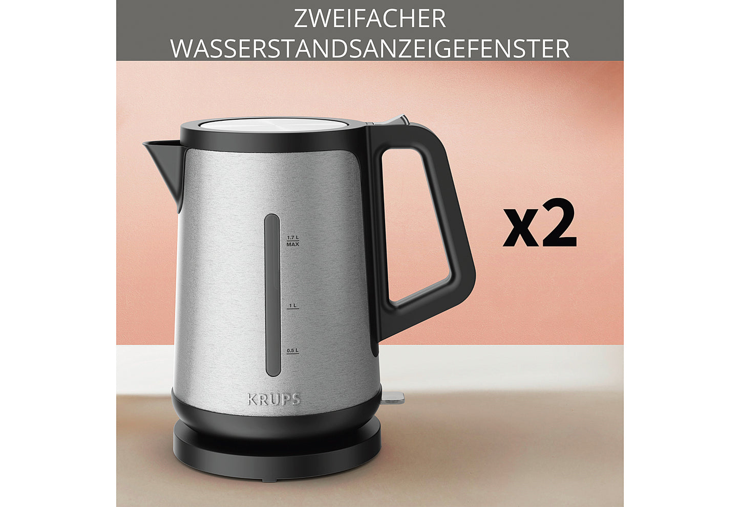 Wasserkocher BW 442 1,7 l 2400 W Edelstahl/schwarz