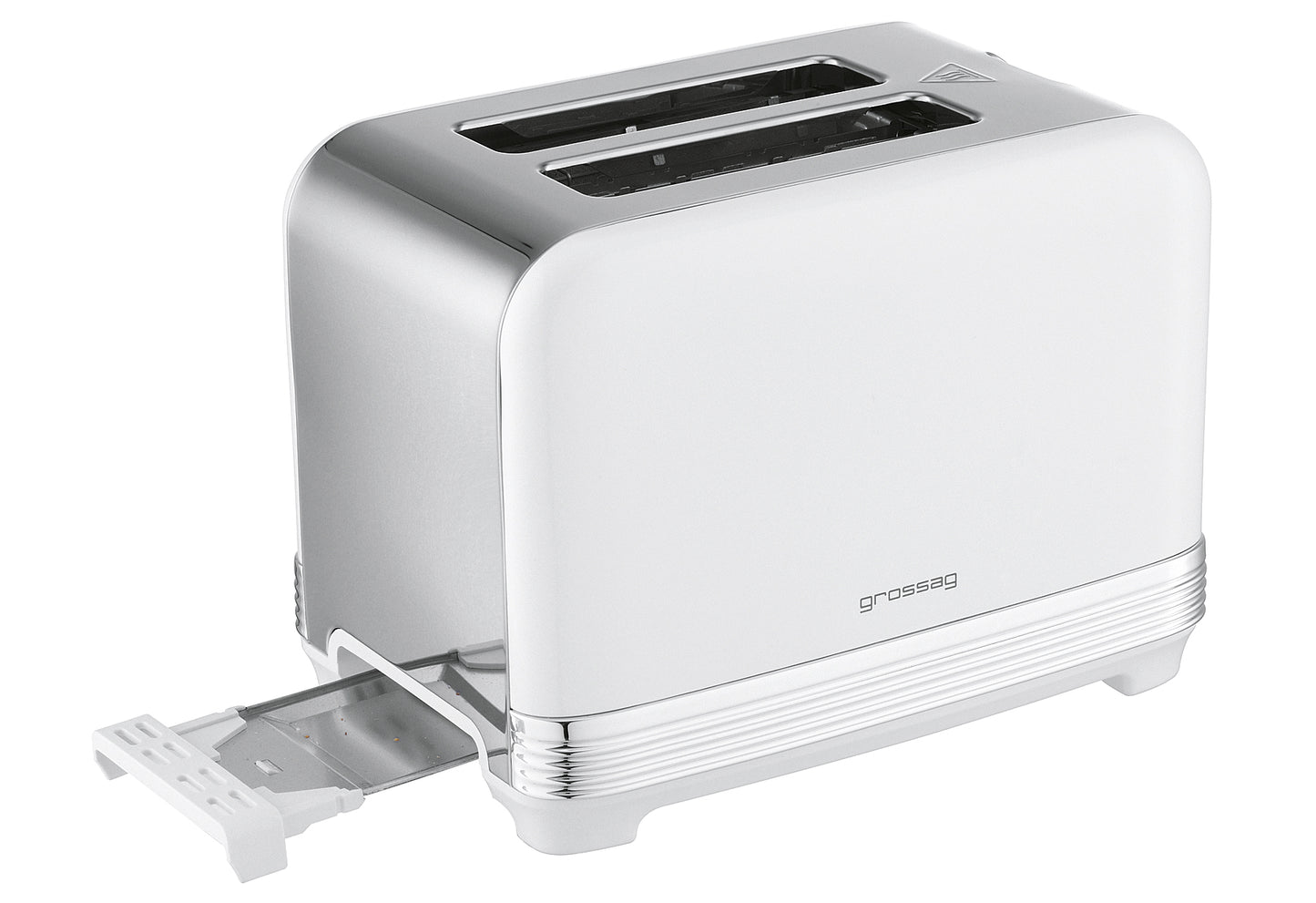 2-Scheiben Toaster Edelstahl/ weiß metallic