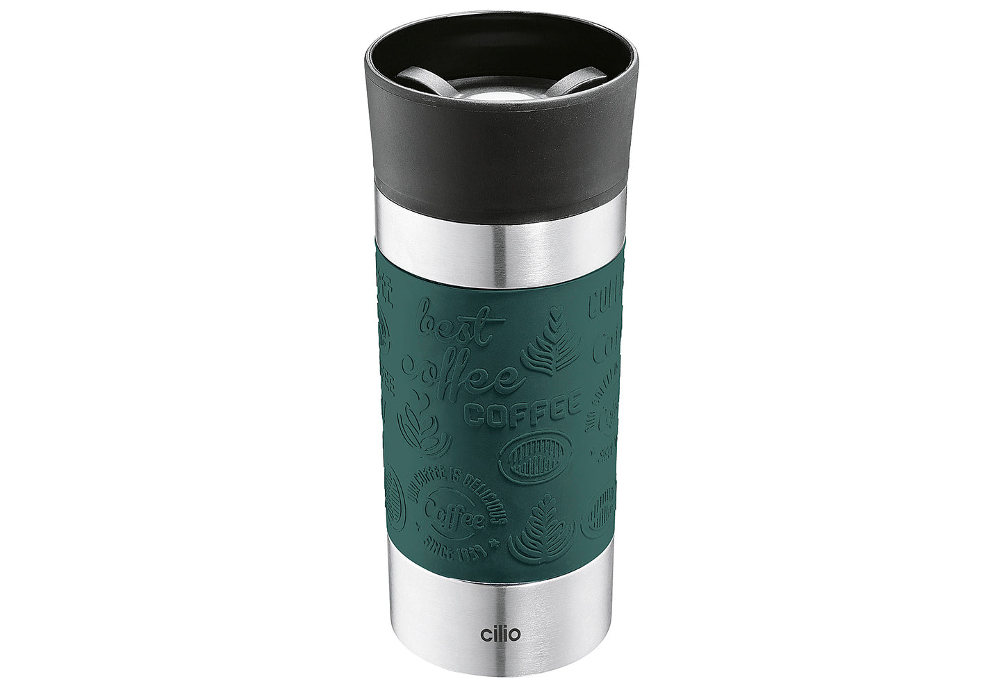 CILIO Isoliertrinkbecher Viaggio 360ml Ø8cm 8cm Höhe 19cm dunkelgrün