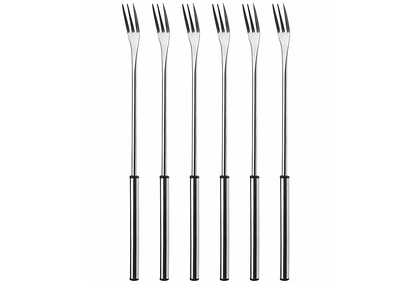 Käsefondue-Gabel Chrom mit Edelstahlgriff silber 6 Stück