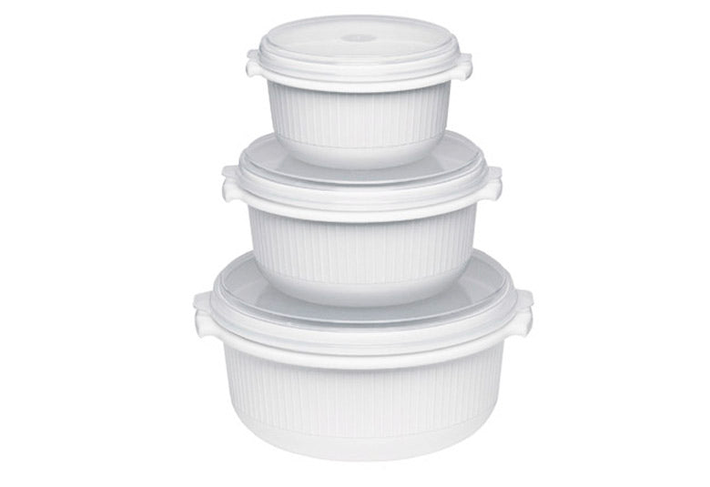 Mikrowellentopfset Micro Family 0,5/1/1,5 l weiß 3teilig