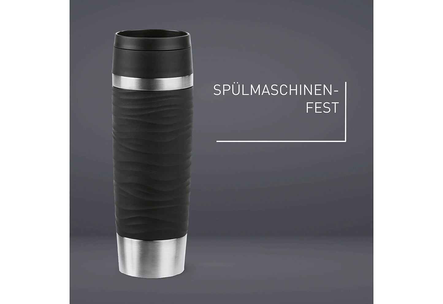 Isolierbecher Travel Mug Waves 0,5l schwarz