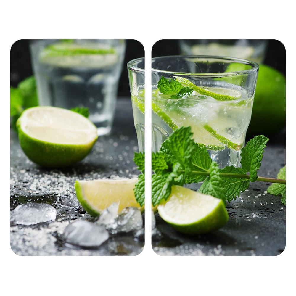 Herd-Abdeckplatte Mojito Glas 52x30cm 2Stück
