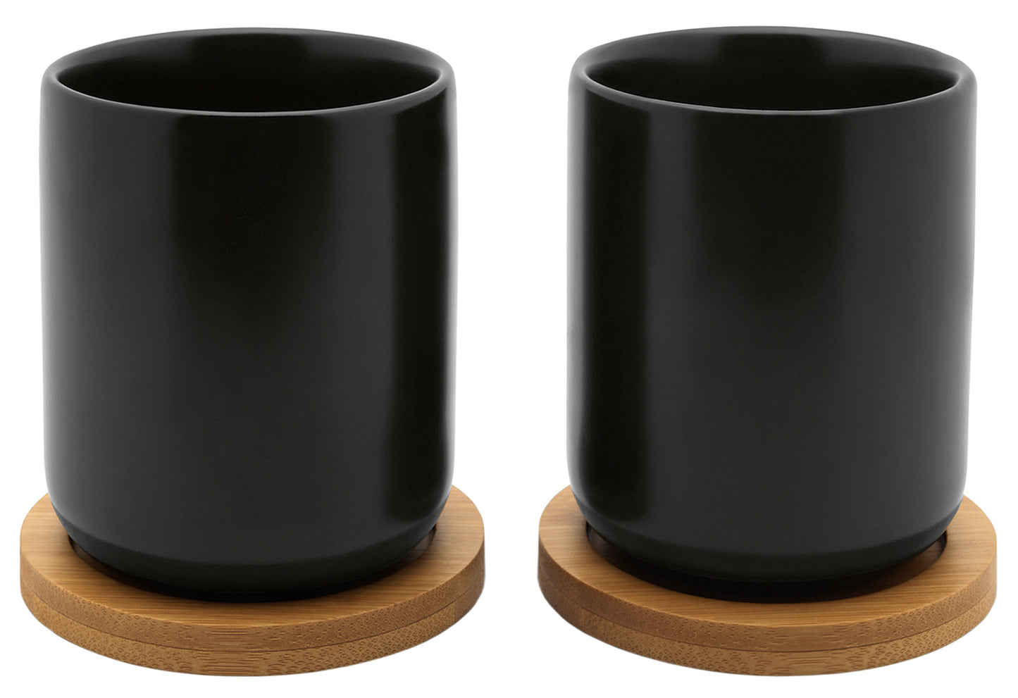 Teebecher Umea mit Untersetzer 200ml 2er Set schwarz