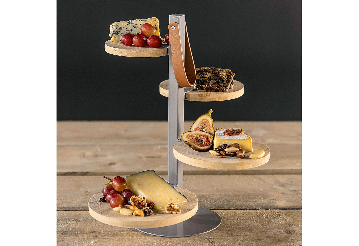 Etagere mit 4 Holzteller H 36cm - Ruder Home GmbH