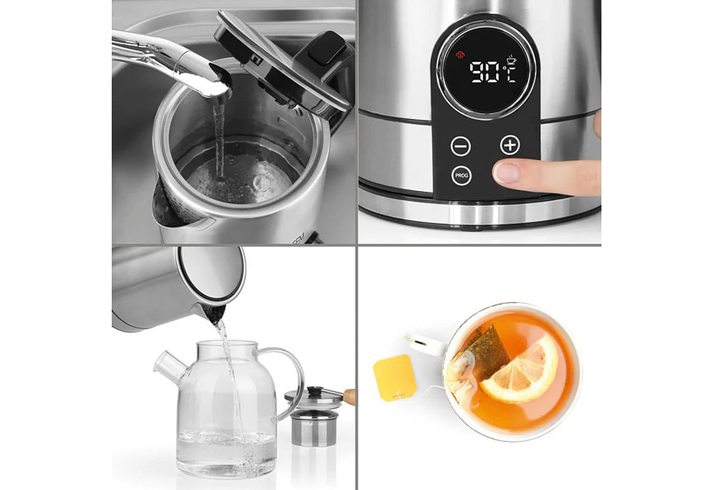 Wasserkocher Tea Switch 1,7l 2200W Edelstahl