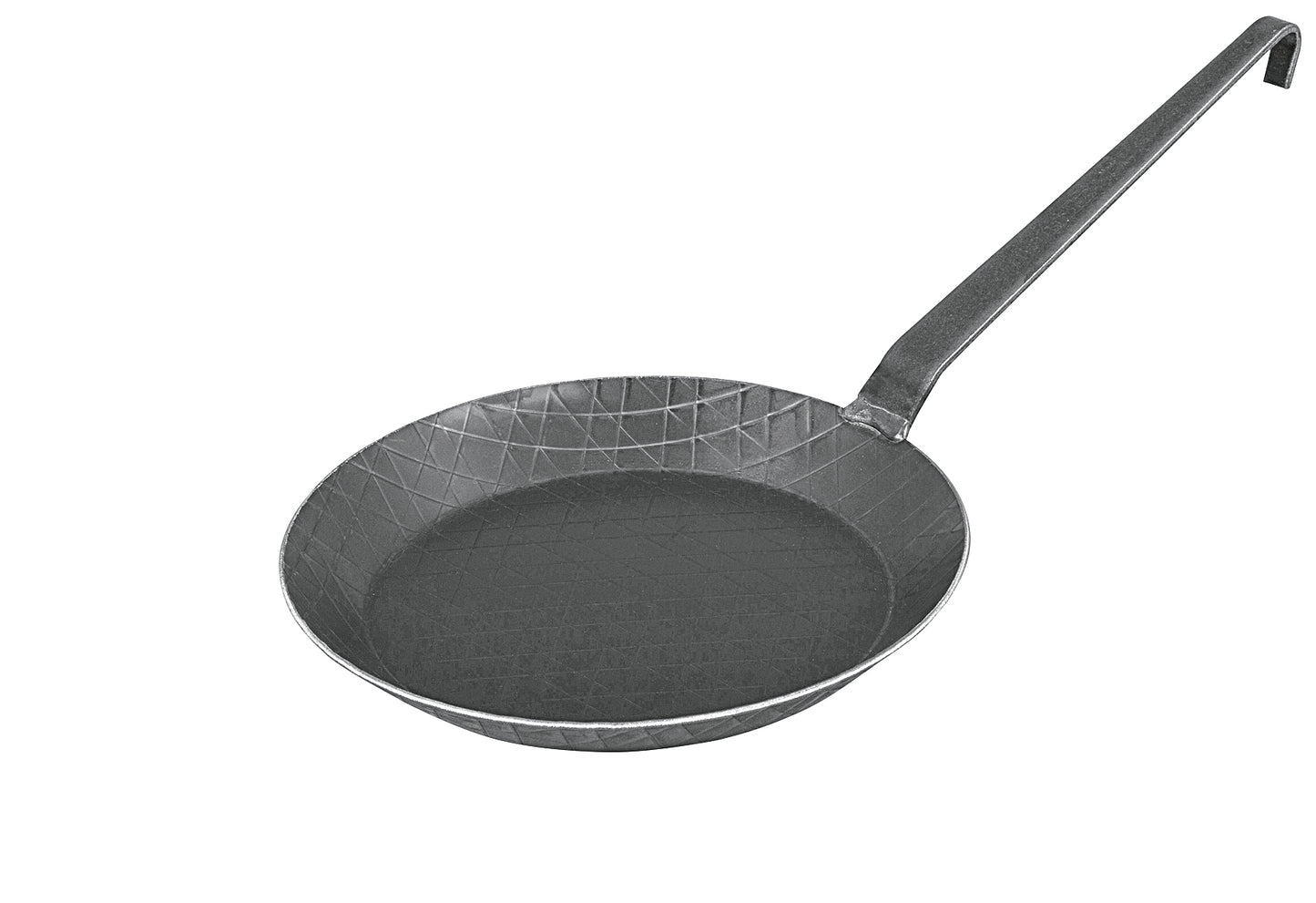 Bratpfanne schmiedeeisern mit Hakenstiel Ø24cm schwarz