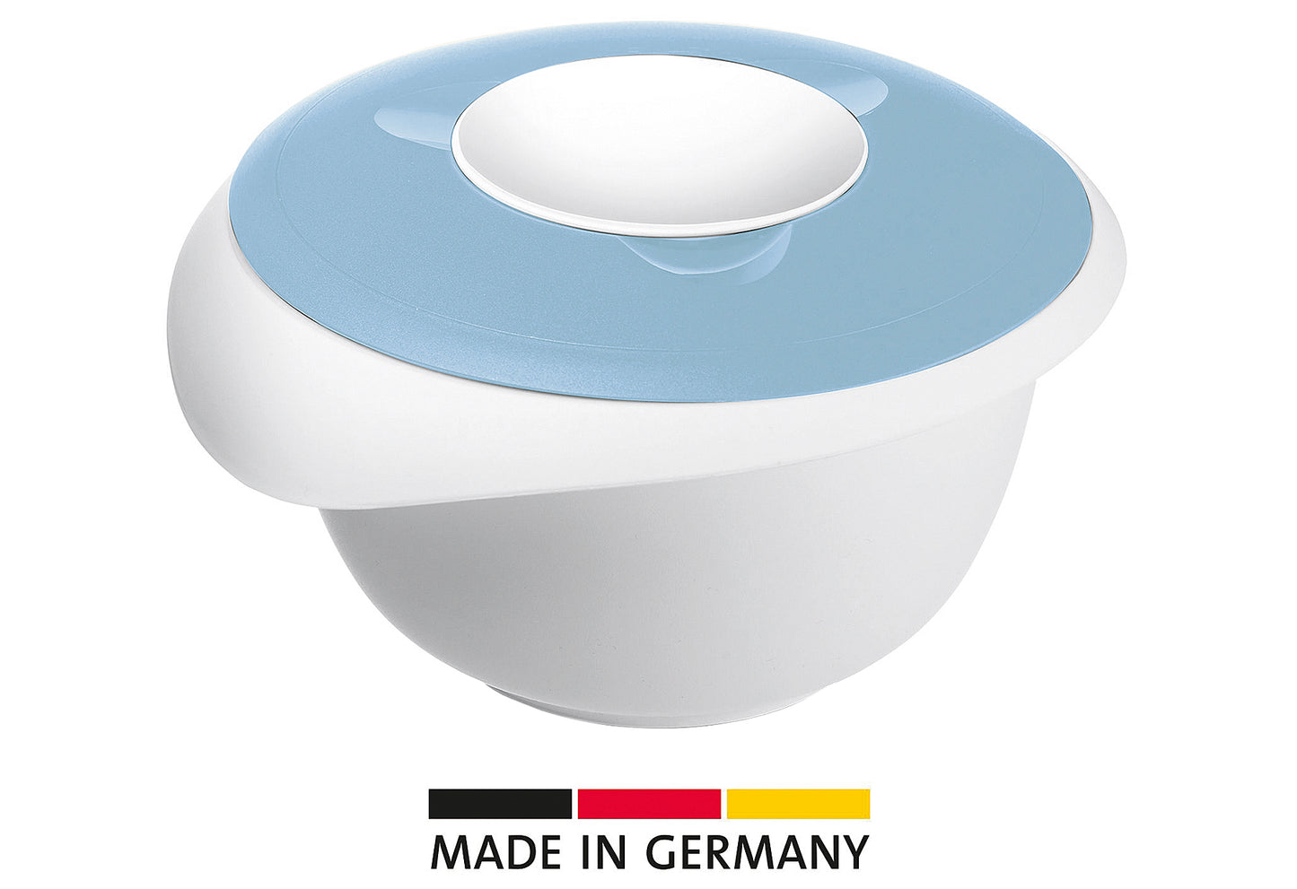 Rührschüssel mit zweigeteiltem Deckel 3,5l blau/weiß