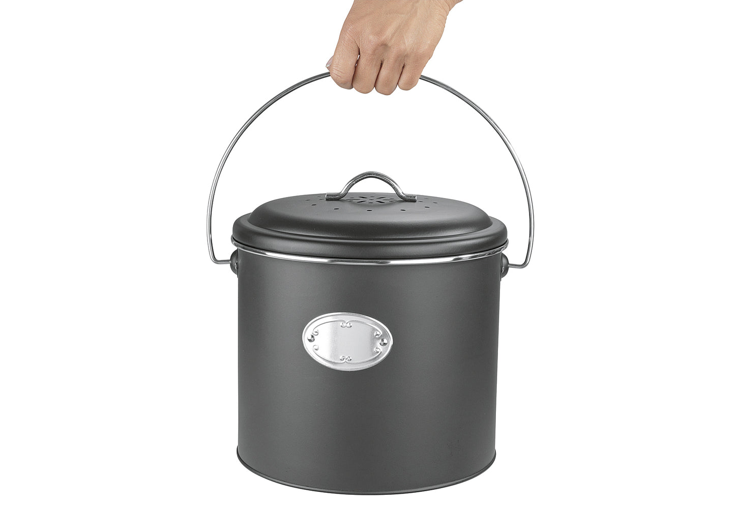Komposteimer mit Aktivkohlefilter Nero 6l schwarz