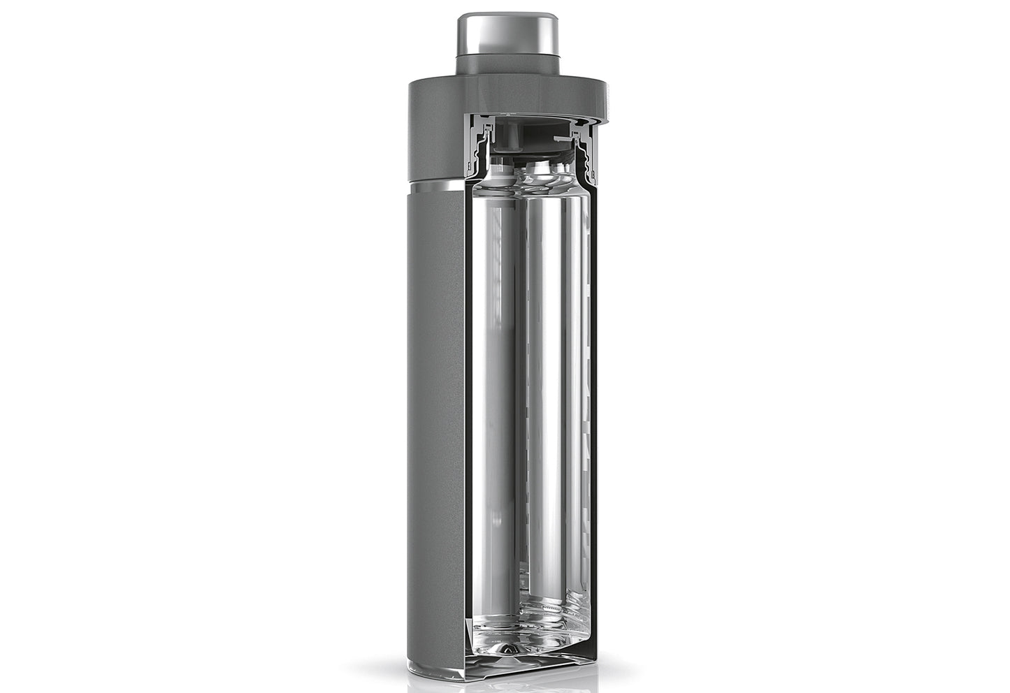 Trinkflasche Thirsti 530ml grau