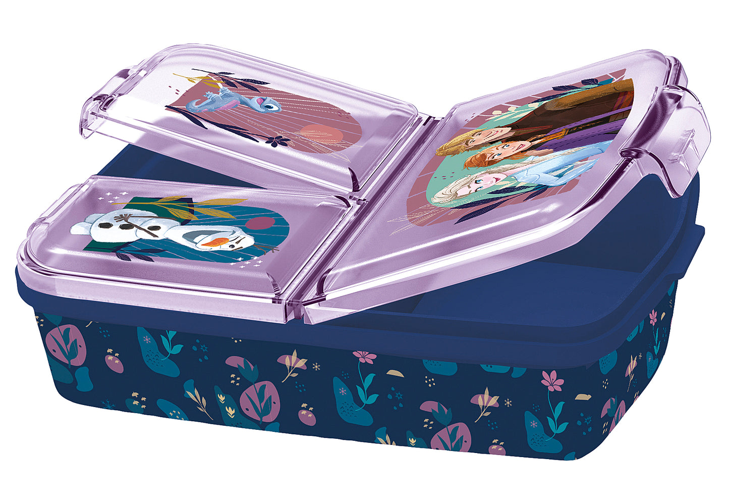 Lunchbox To Go Frozen dreigeteilt lila/blau