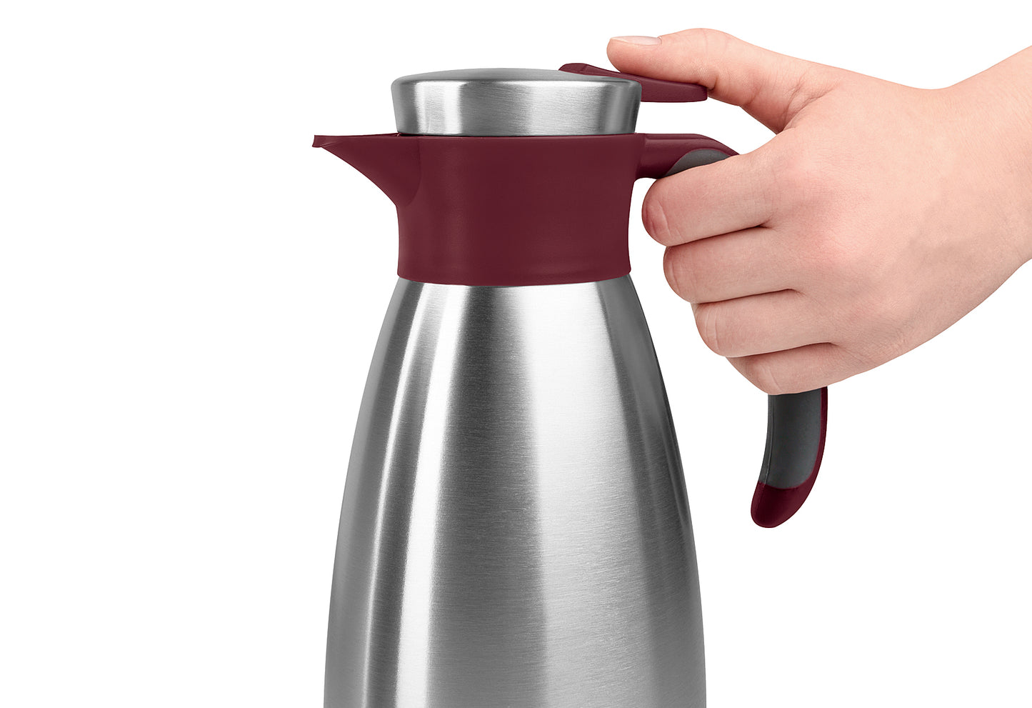 Isolierkanne Soft Grip 1,5l weinrot