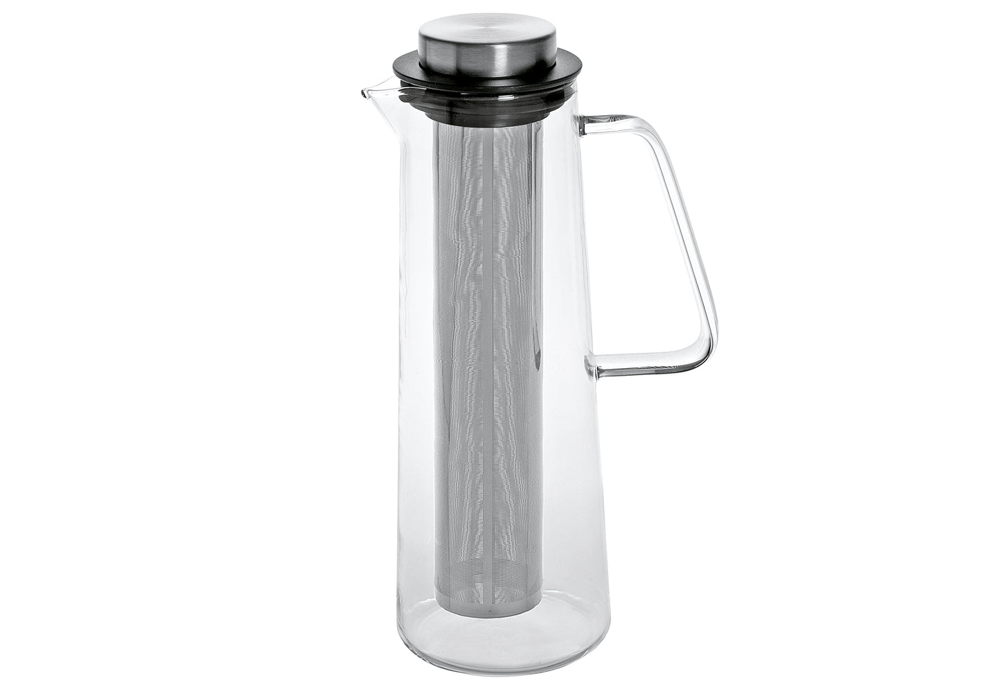 Glaskaraffe 1l mit Edelstahlfilter
