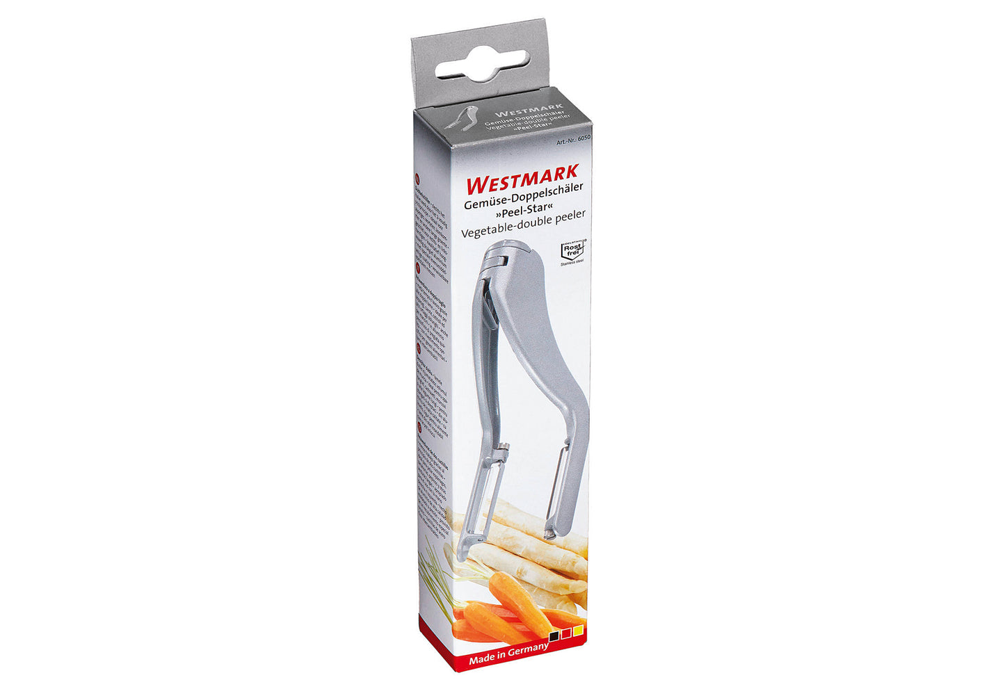 Gemüse-/Spargelschäler mit Doppelklinge Peel-Star Aluminium