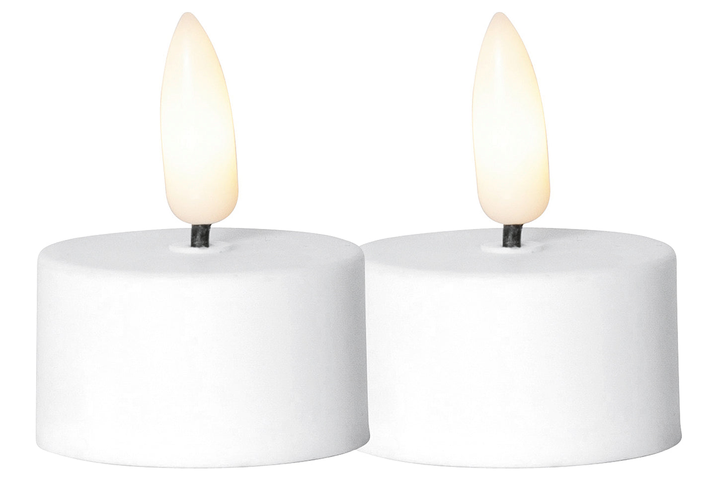 Teelicht Flamme LED mit Timer weiß 2 Stück