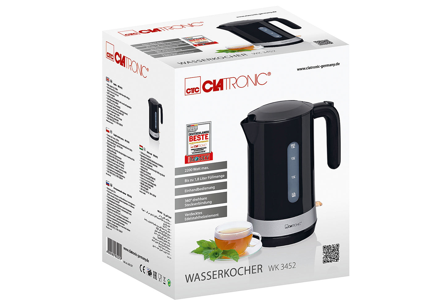 Wasserkocher WK 3452 1,8l 2200W schwarz Cordless