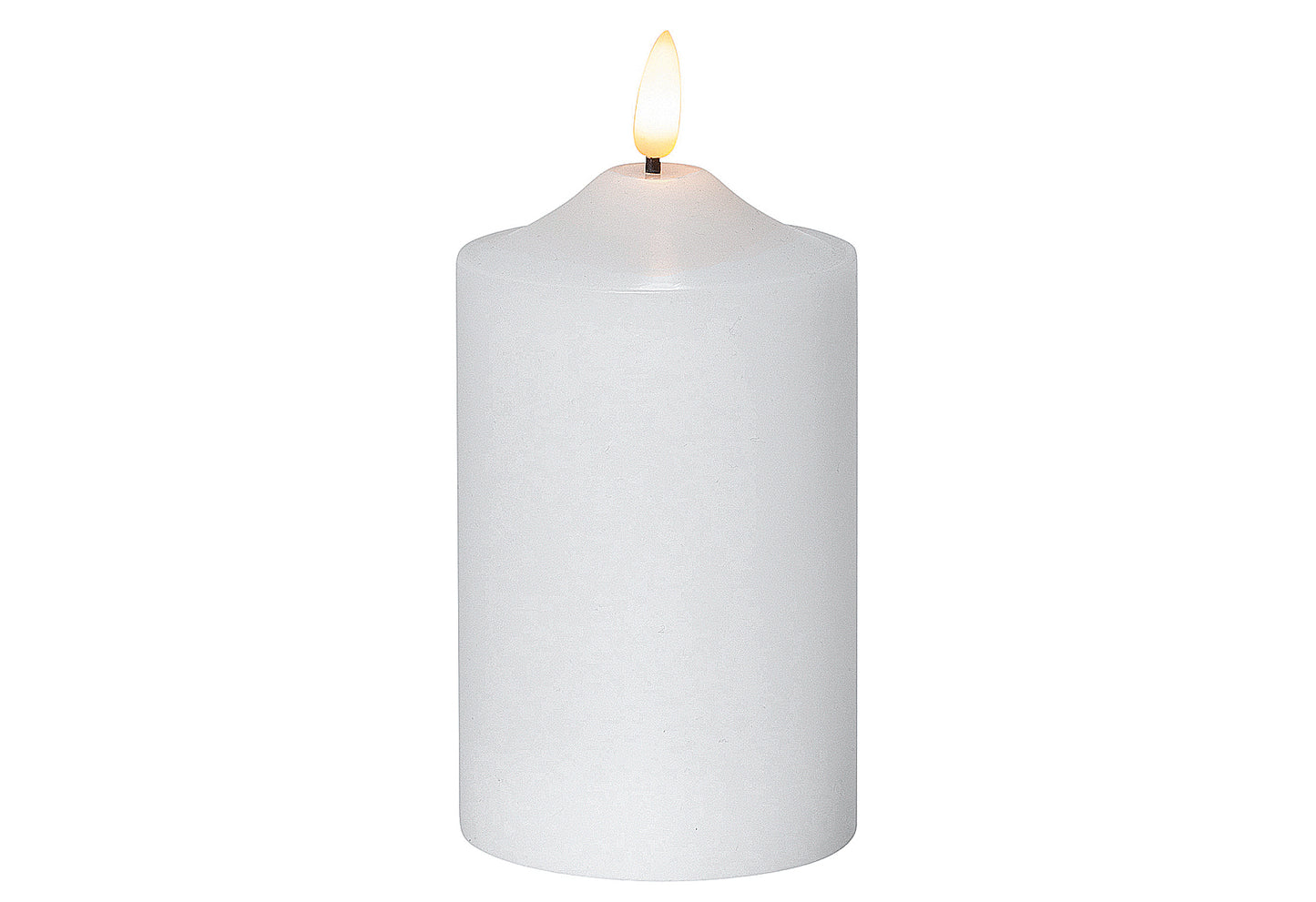 Kerze Flamme LED mit Timer 15x7,5cm weiß
