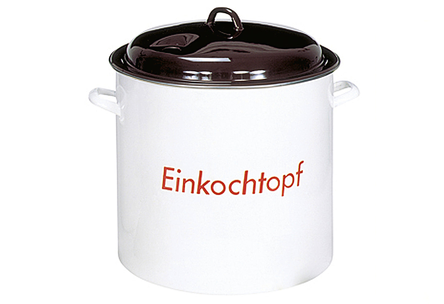 Einkochtopf mit Metalldeckel mit Öffnung für Thermometer 27 l Ø35cm emailliert weiß