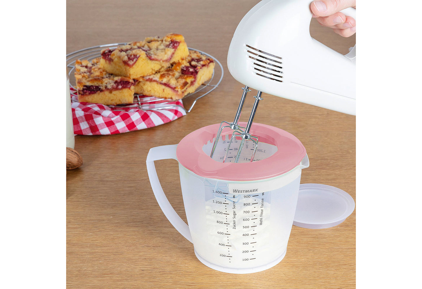 Rührbecher mit Deckel Helena 1,4l rosa