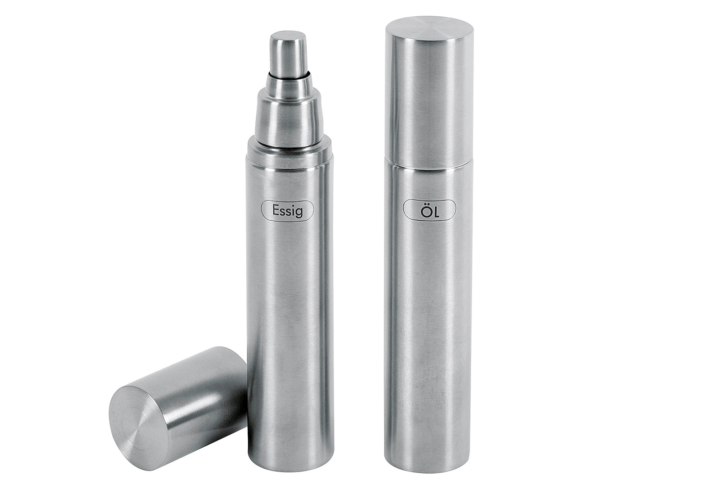 Essig- und Ölsprüher-Set Edelstahl matt 0,11 l 19cm Ø3,8cm