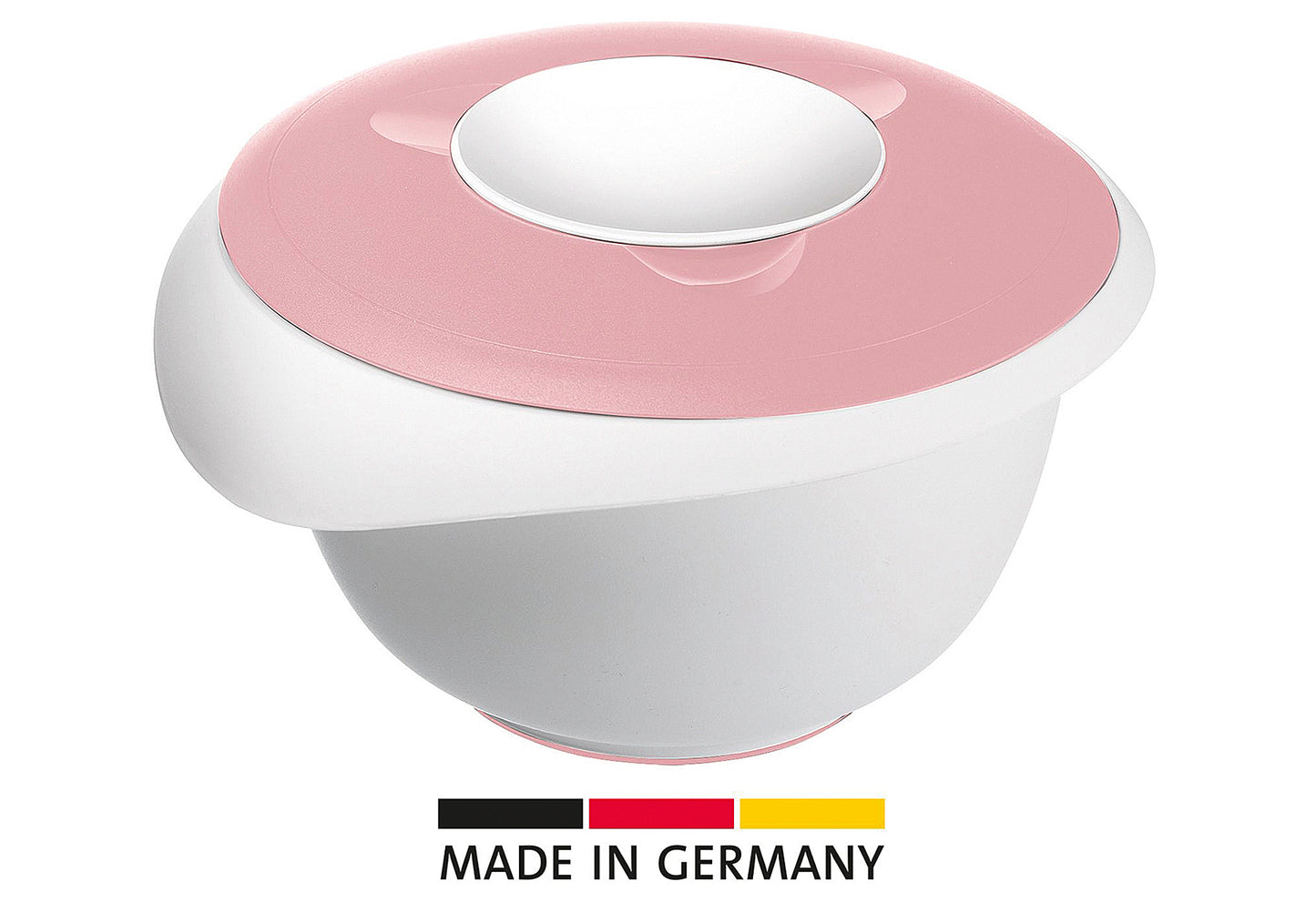 Rührschüssel mit zweigeteiltem Deckel 2,5l rosa/weiß