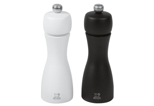 Pfeffer- und Salzmühle Tahiti Duo Buchenholz 15cm schwarz/weiß