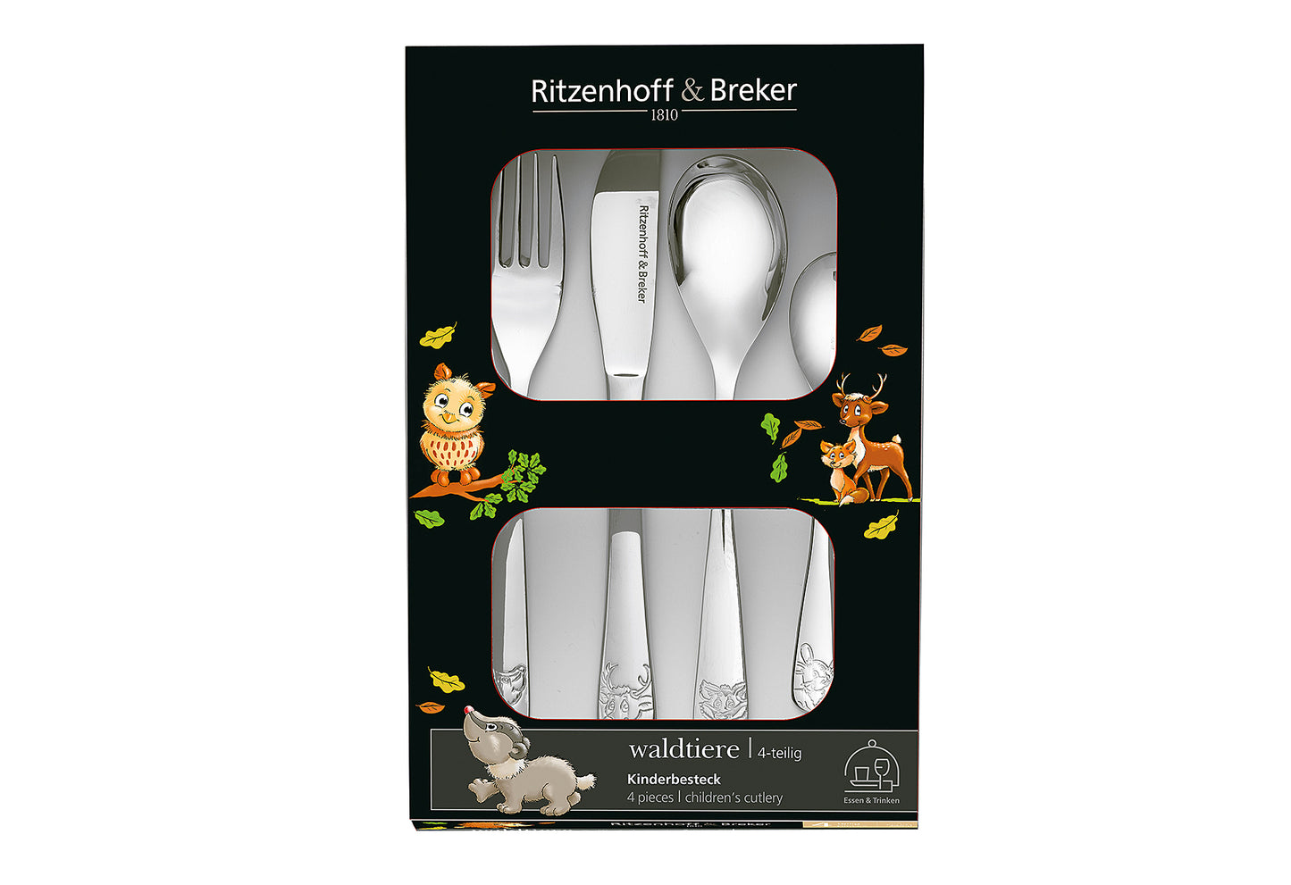 Kinderbesteck Waldtiere 18/10 4teilig