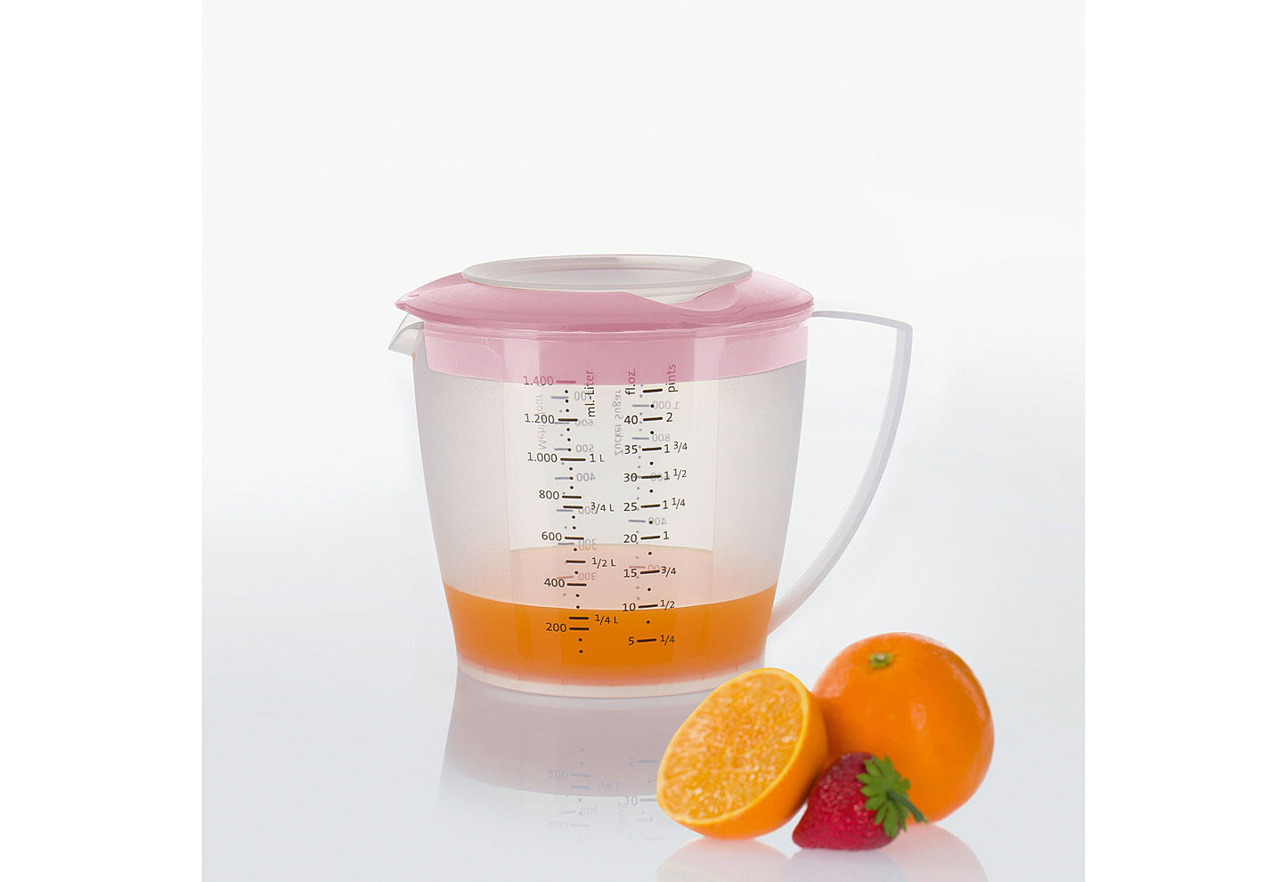 Rührbecher mit Deckel Helena 1,4l rosa