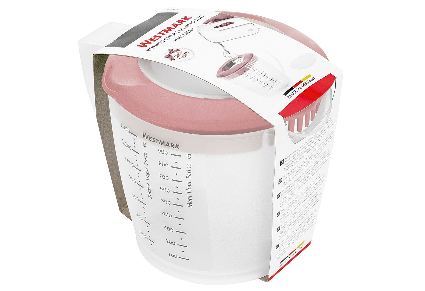 Rührbecher mit Deckel Helena 1,4l rosa