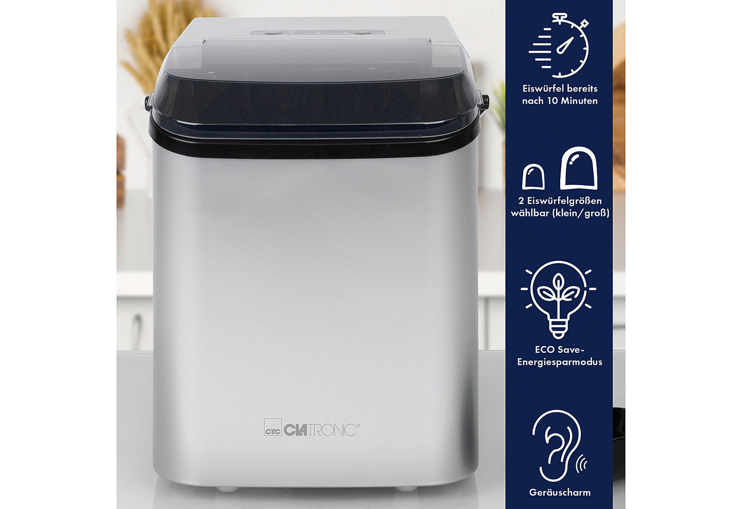 CLATRONIC Eiswürfelbereiter EWB 3785 silber/schwarz
