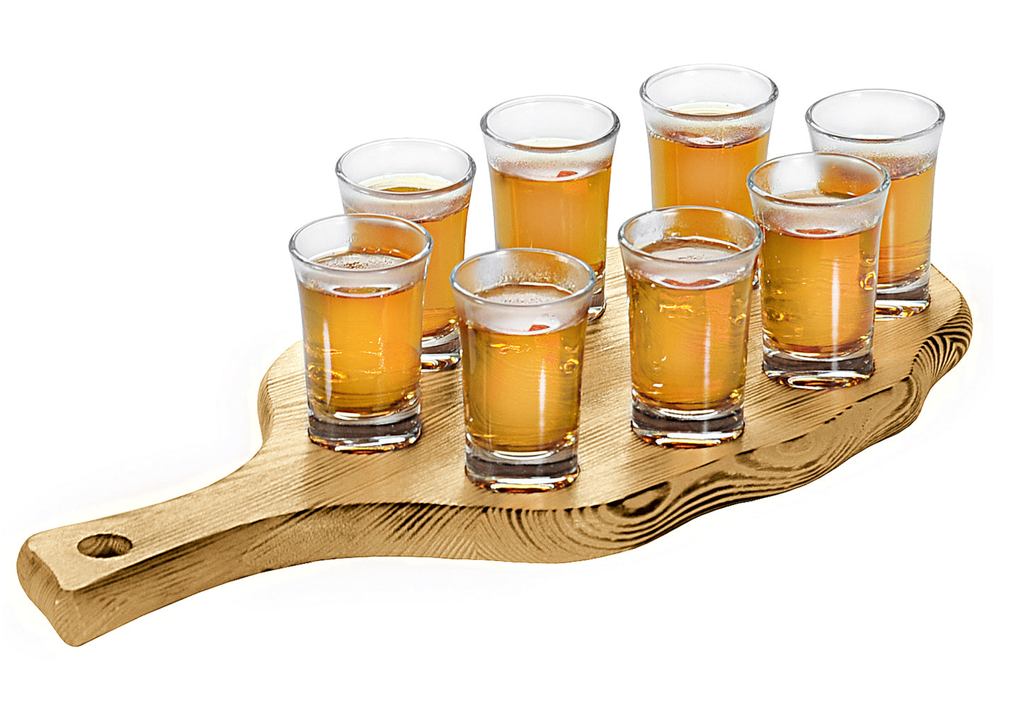 Schnapsglasträger mit 8 Gläsern FSC®-zertifiziertes Kiefernholz 38x17x6cm - Ruder Home GmbH