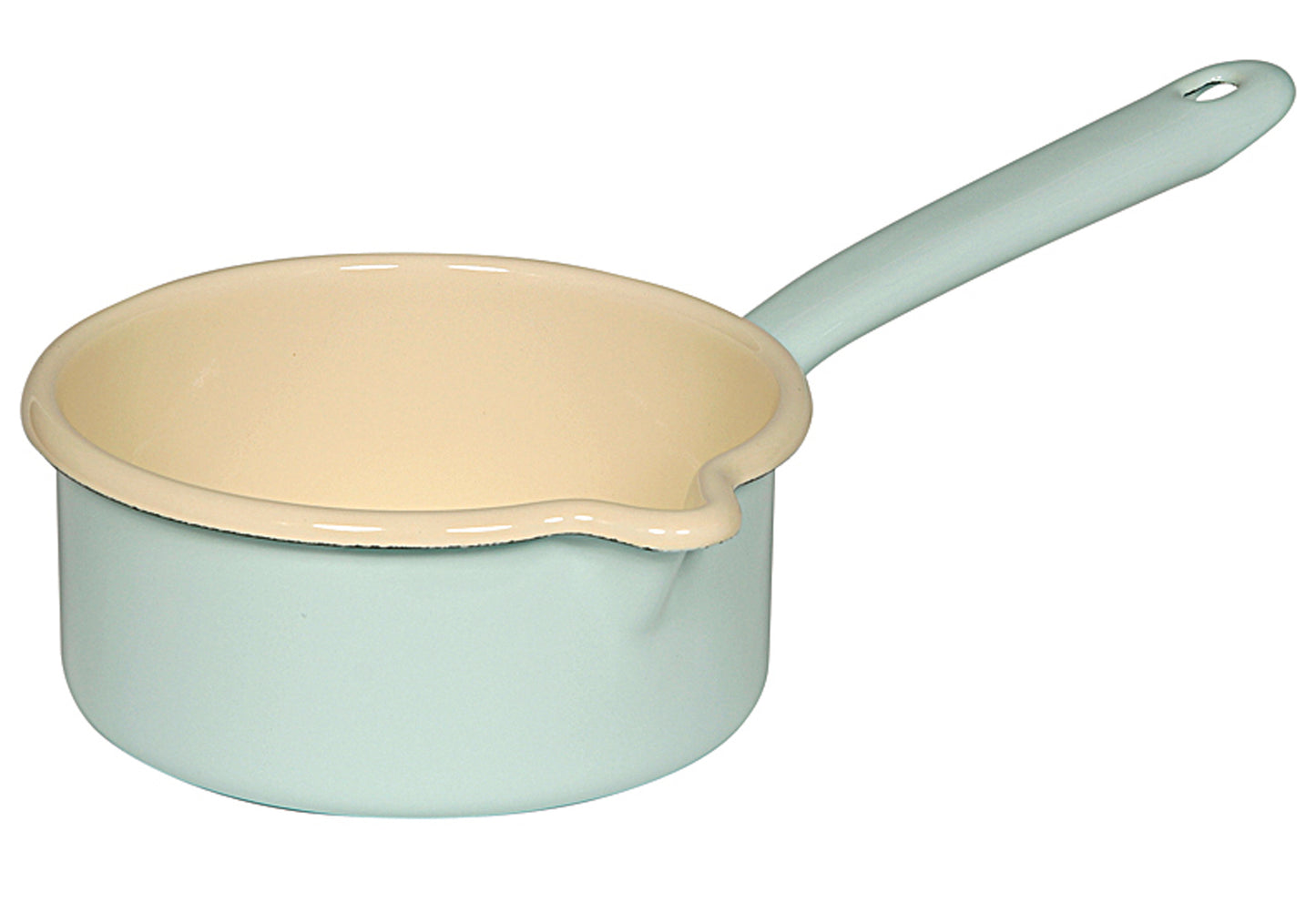 Stieltopf mit Ausguss 0,75 l Ø14cm türkis/bunt