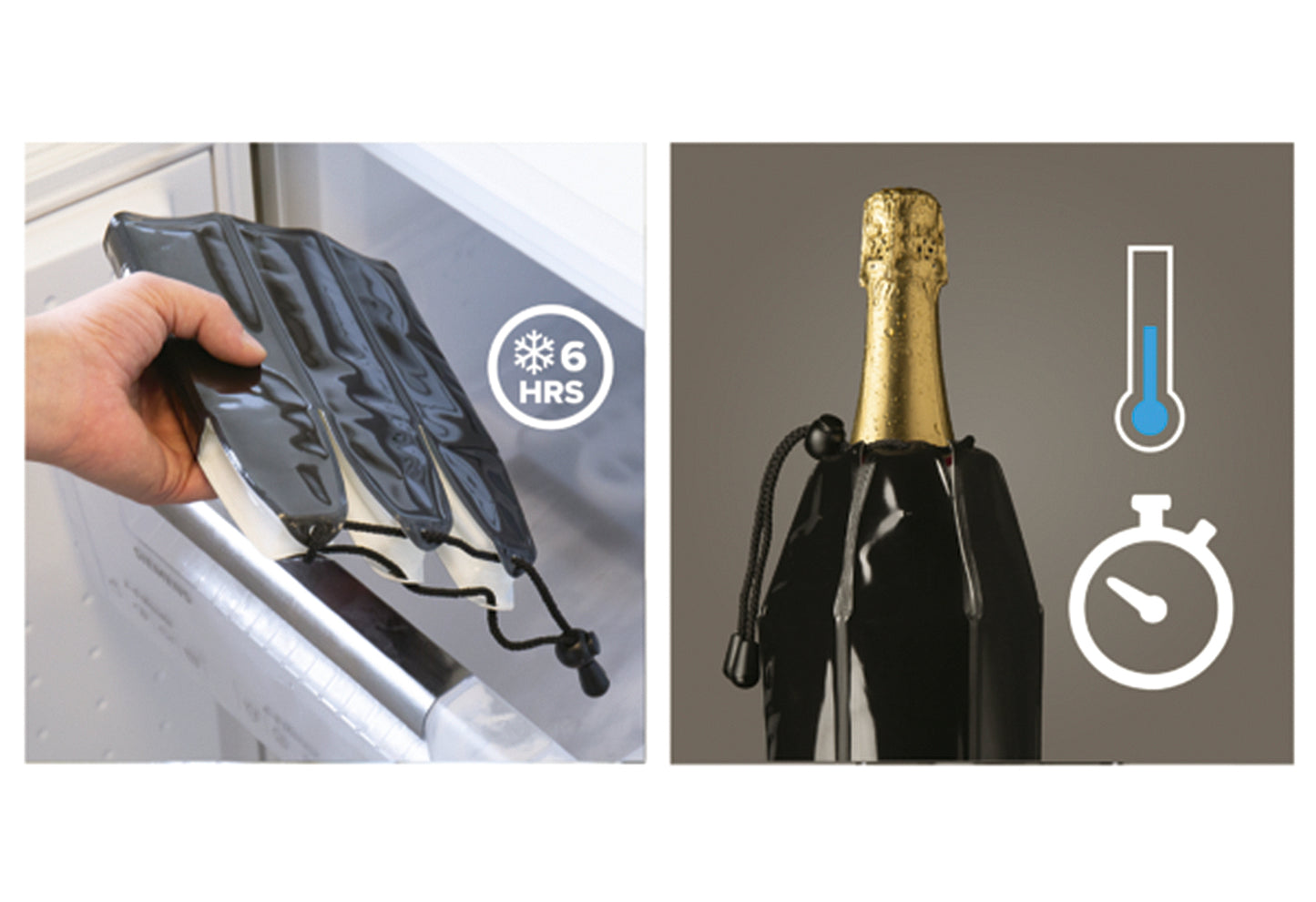 Aktiv Wein/Champagnerkühler Beutel schwarz