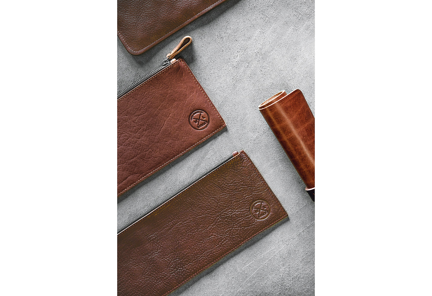 Pouch Leder-Etui dunklbraun