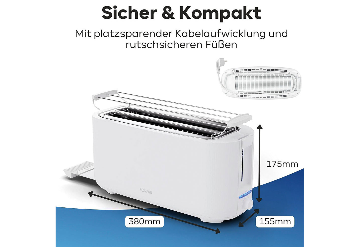 Toaster TA 6070 CB 4-Scheiben 1400W weiß