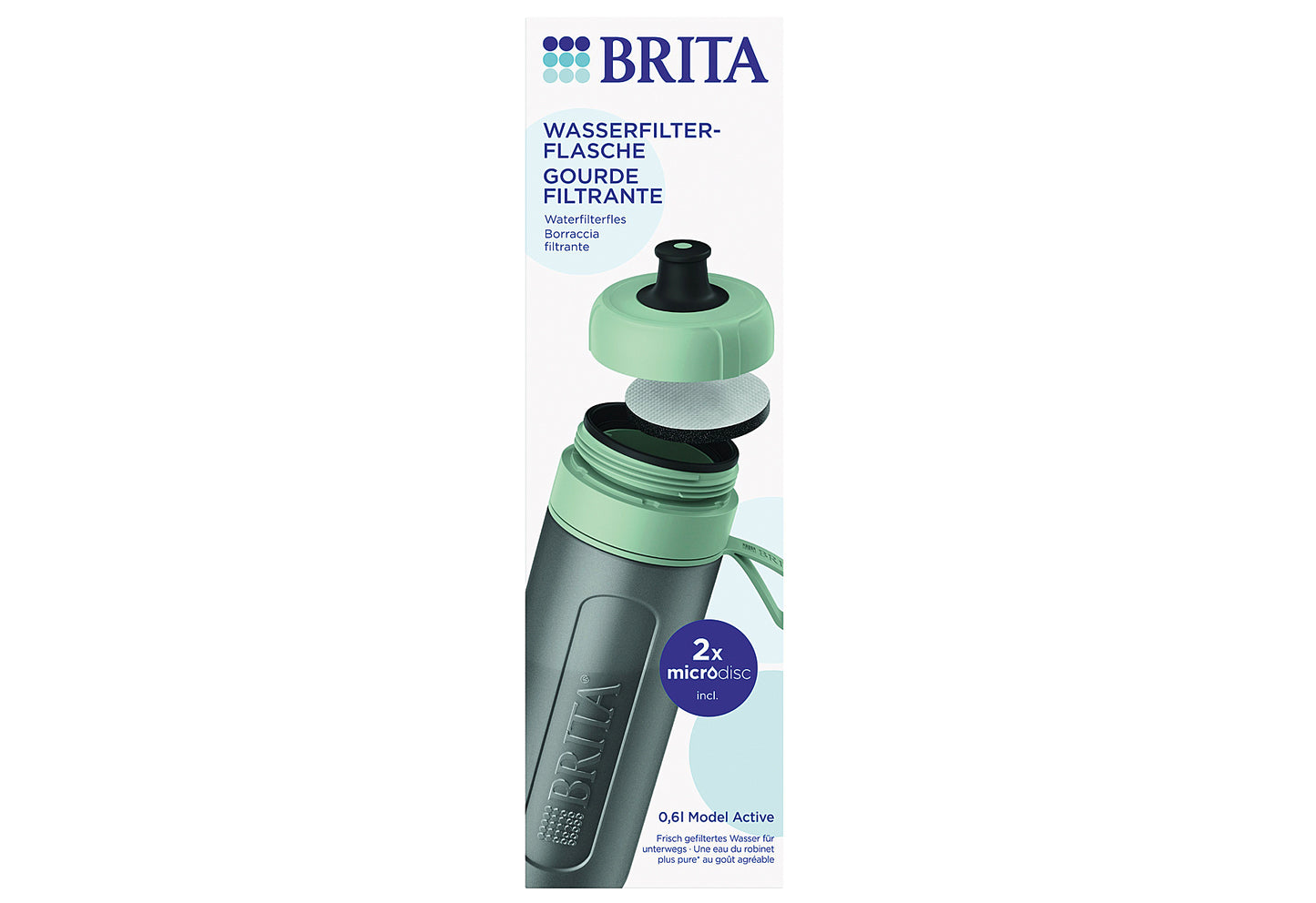 Wasserfilter-Flasche Active dunkelblau inkl. 2 MicroDisc