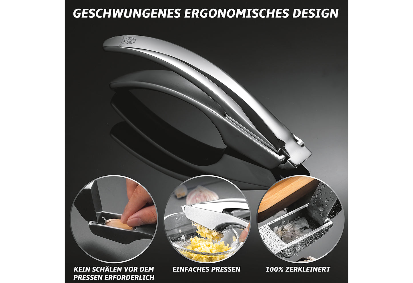 Knoblauchpresse Edelstahl grob