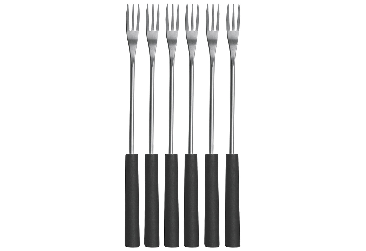 Käsefondue-Gabel schwarzer Kunststoffgriff 6 Stück