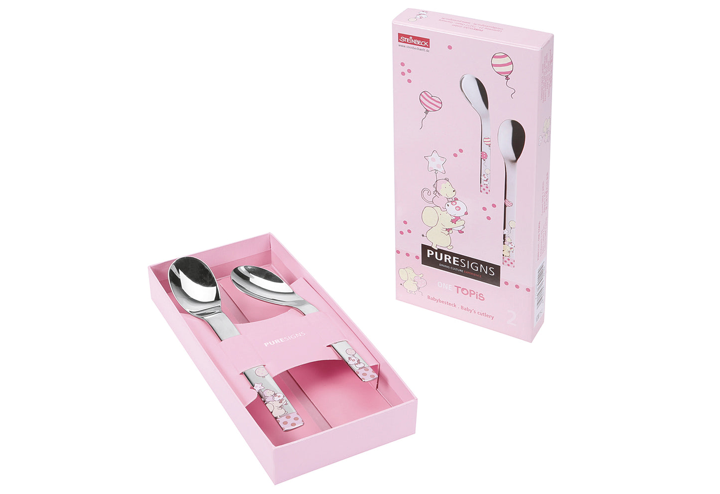 Babybesteck Topis rosa 2teilig