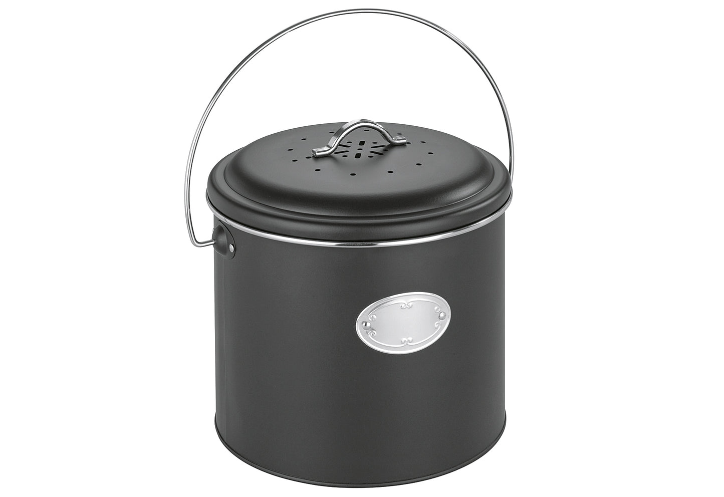 Komposteimer mit Aktivkohlefilter Nero 6l schwarz