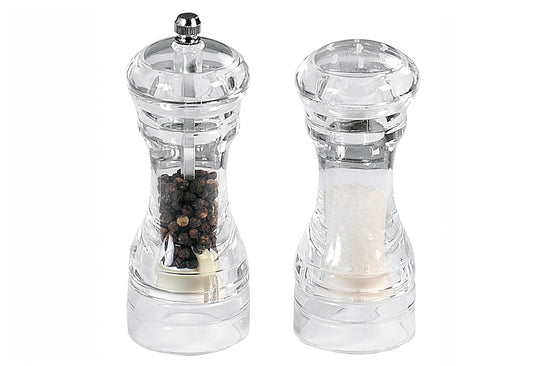 Pfeffermühle und Salzstreuer Acryl 14cm Ø6cm