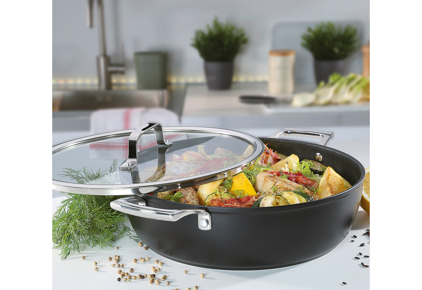 Gourmettopf Glasdeckel Meridian Intense Pro 28cm