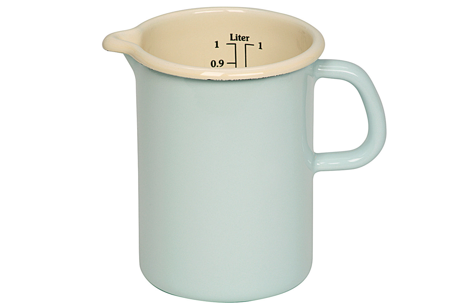Messbecher emailliert 1 l türkis/bunt