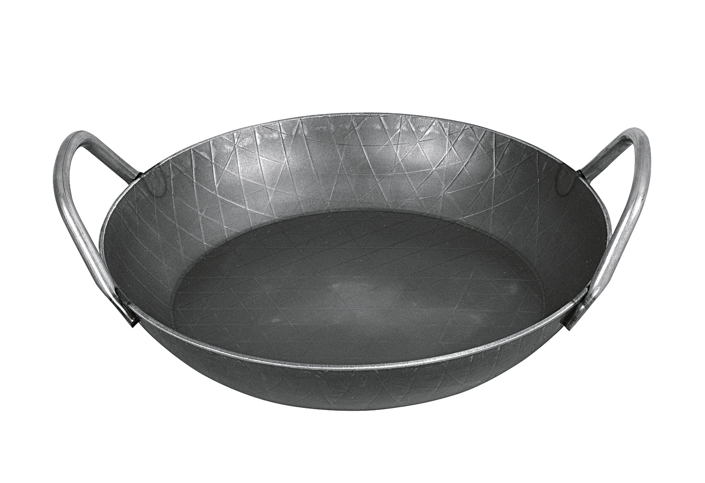 Servierpfanne schmiedeeisern mit 2 Griffen Ø24cm mit extra hohem Rand schwarz
