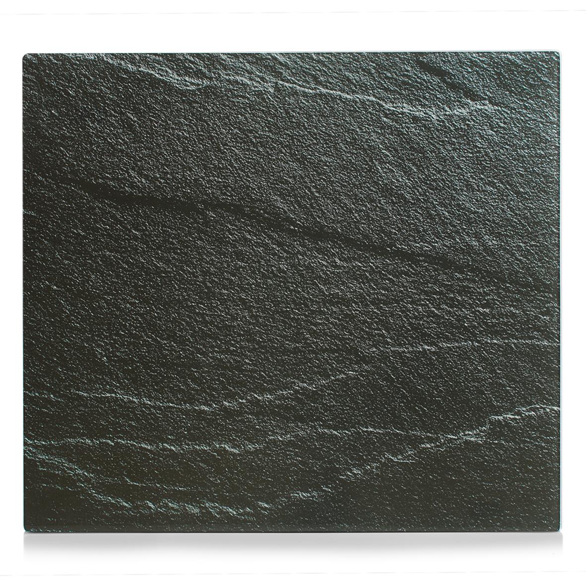 Herdabdeckplatte Schiefer Glas 56x50cm anthrazit