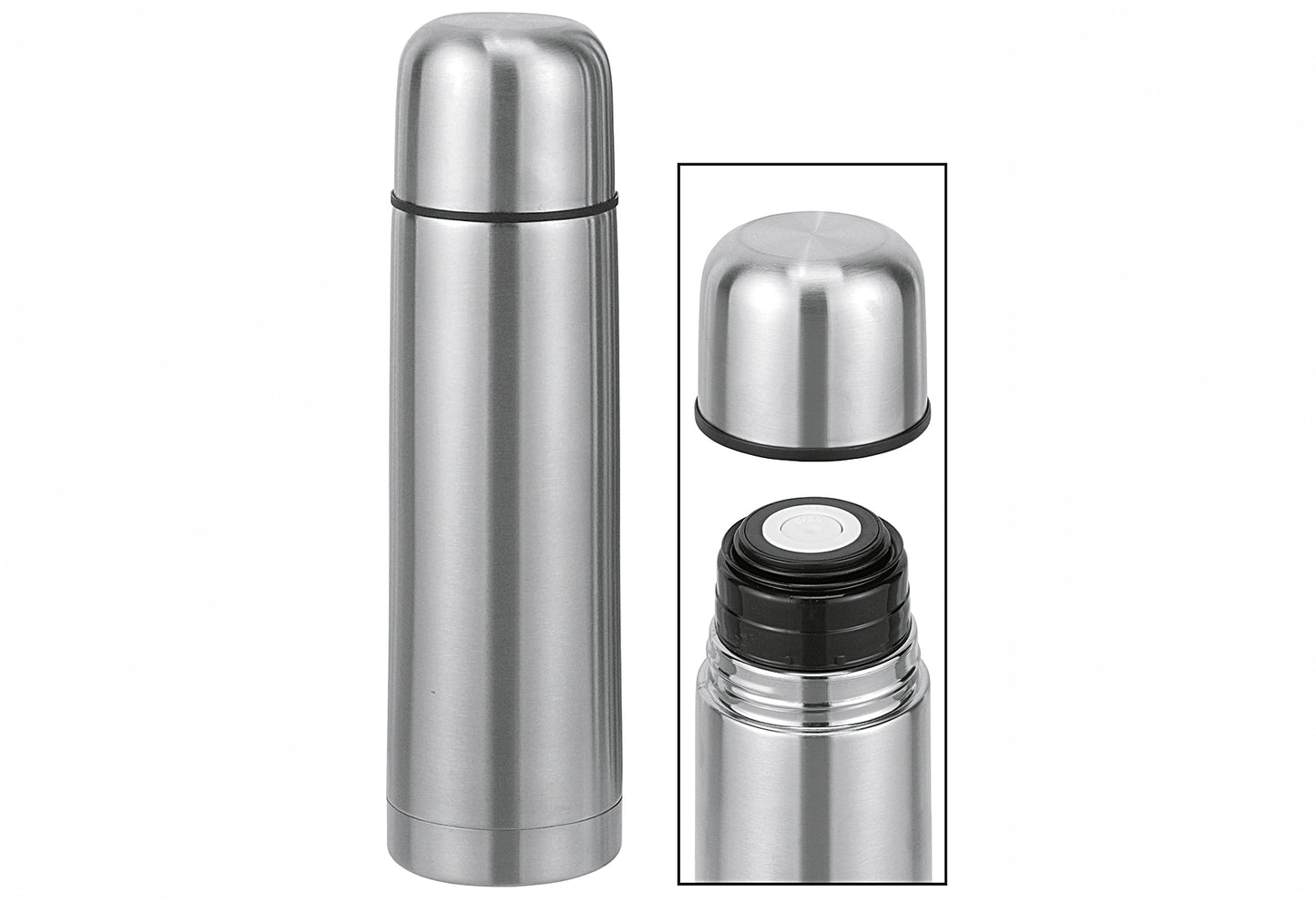 Isolierflasche doppelwandig 1 l Edelstahl
