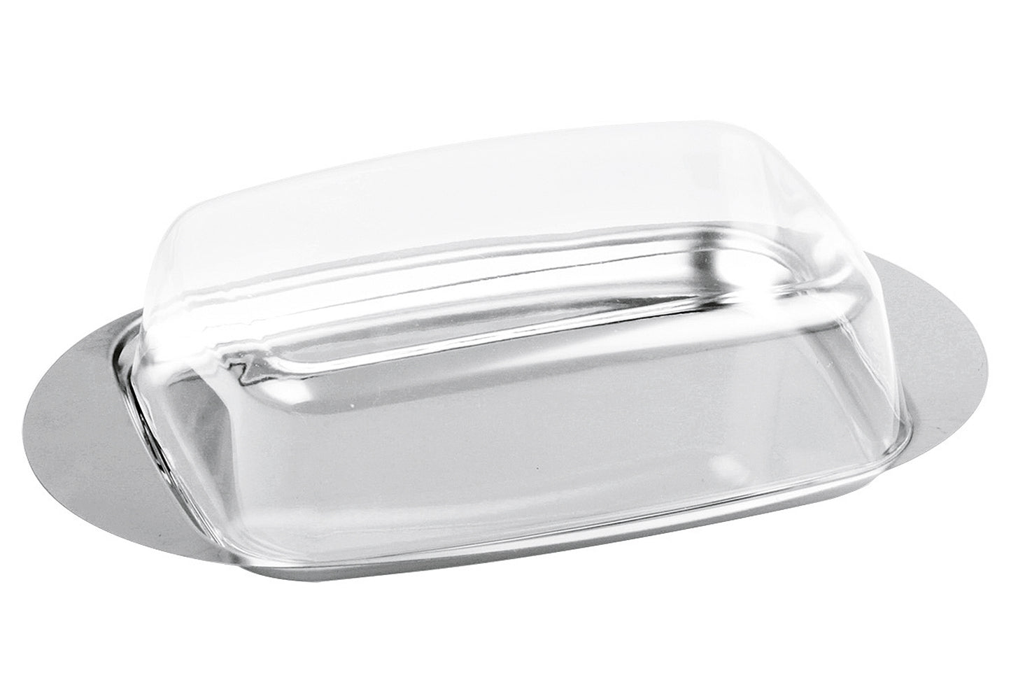 Butterdose Edelstahl/Kunststoff Deckel 19x11x4,5cm