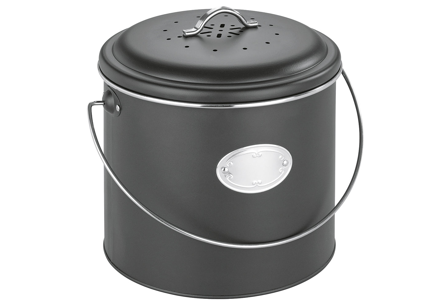 Komposteimer mit Aktivkohlefilter Nero 6l schwarz