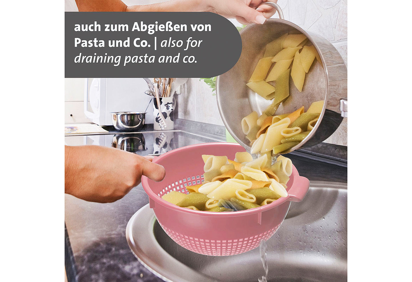 Seiher innen Ø24cm rosa