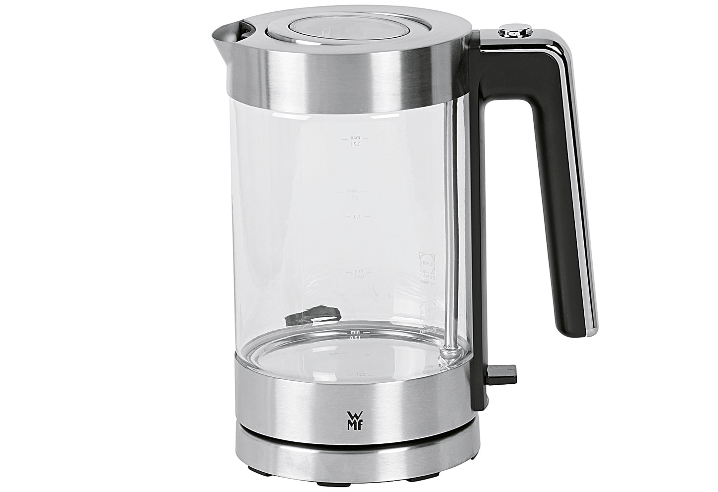 Wasserkocher Lono mit Glasbehälter, 1,7 l 3000 Watt Cromargan matt/Glas